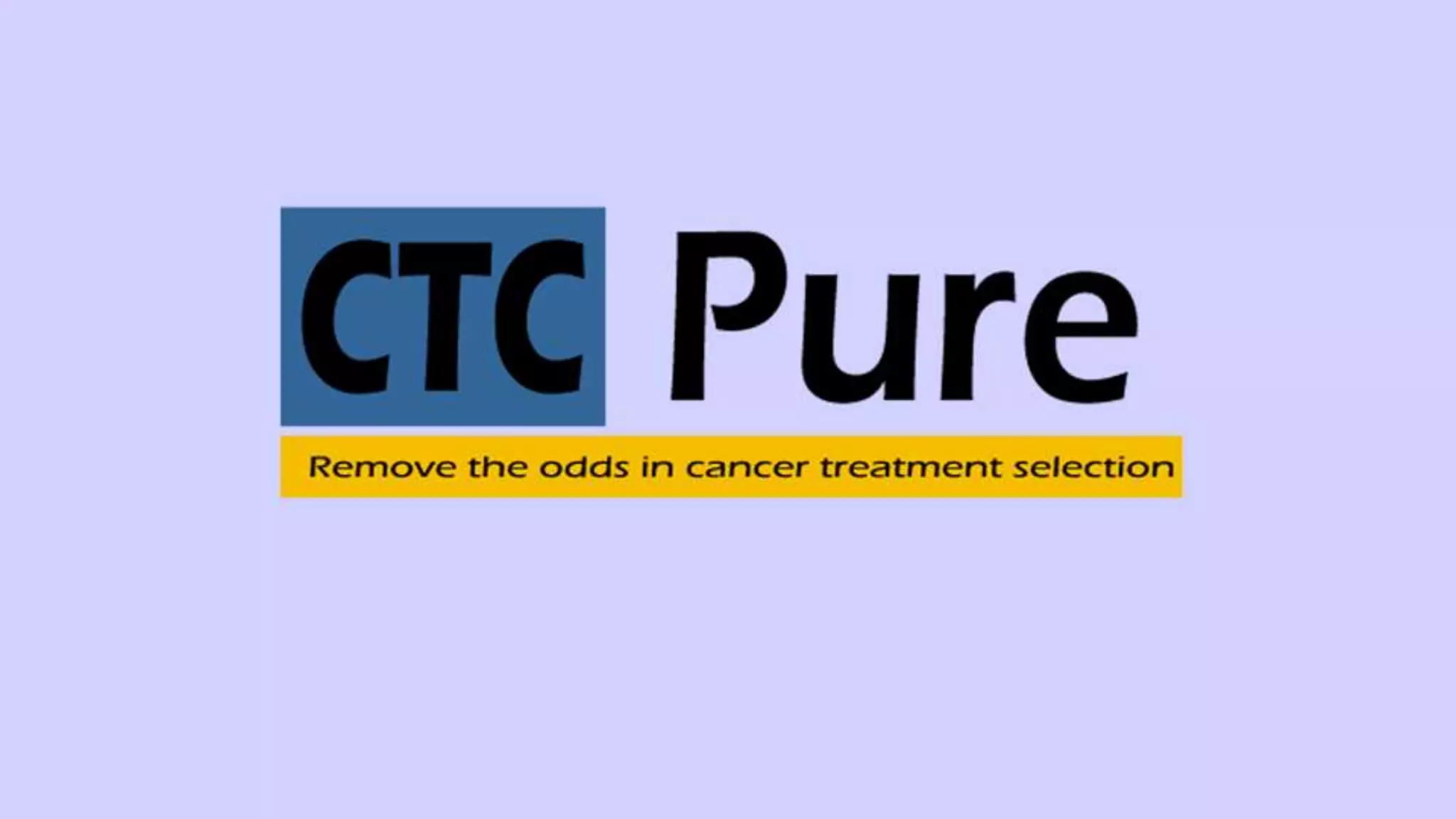 Cover slide of the CTCPure pitch deck — 2018