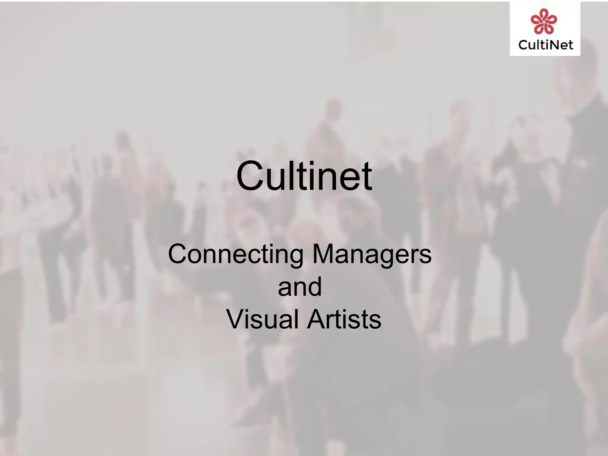 Cover slide of the Cultinet pitch deck — Early Stage / Beta