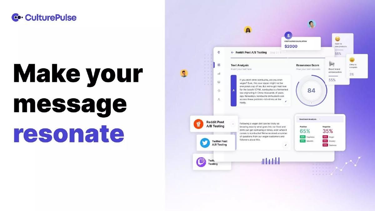 Cover slide of the CulturePulse pitch deck — Seed