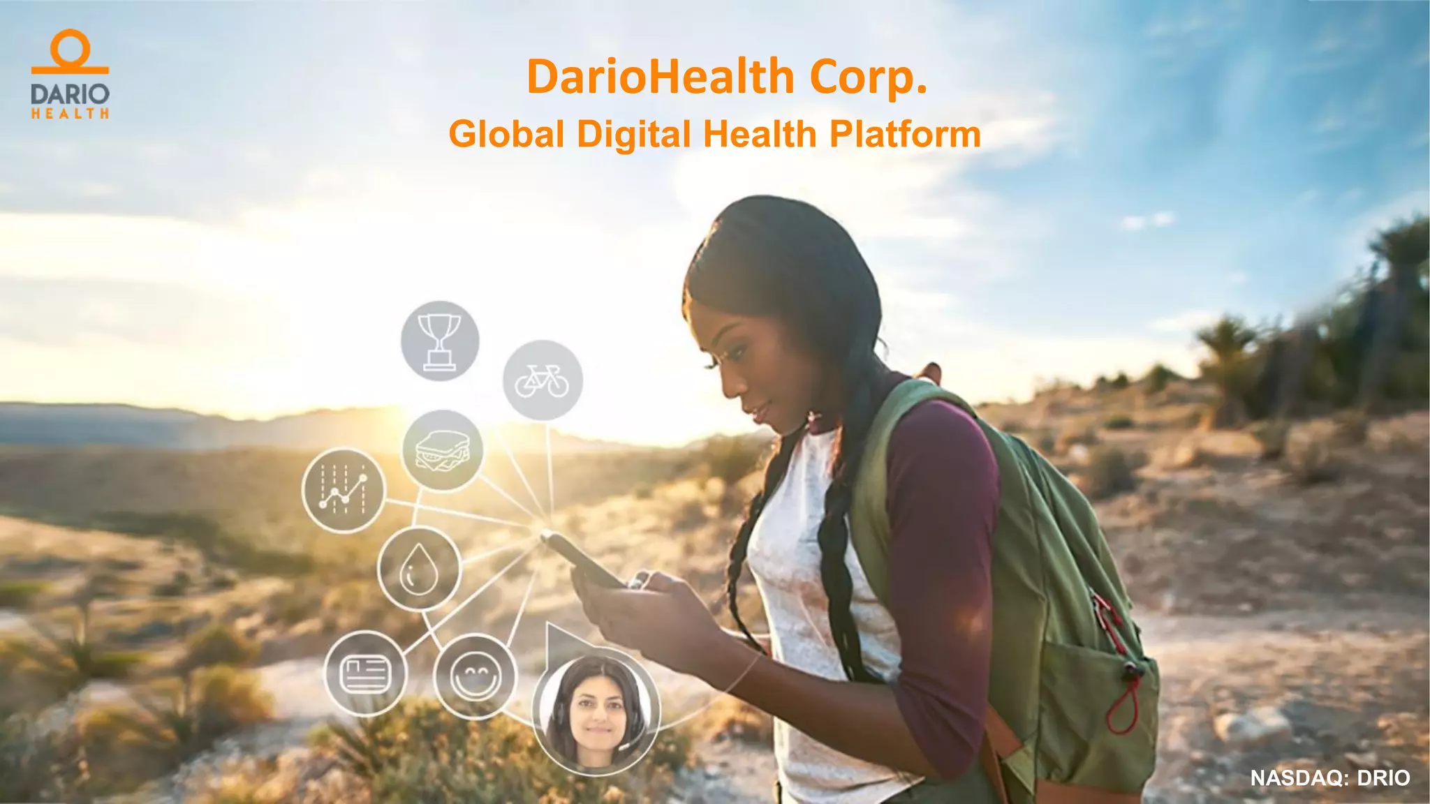 Cover slide of the DarioHealth Corp. pitch deck — Public (NASDAQ: DRIO) 2019