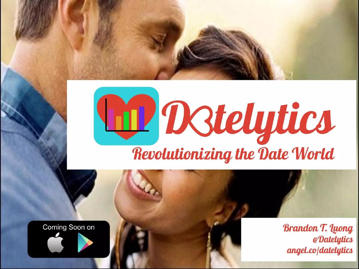 Cover slide of the Datelytics pitch deck — Seed (Pre-launch)