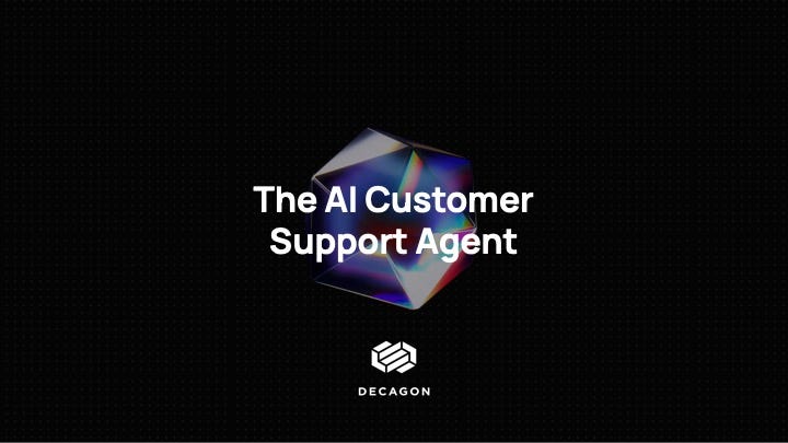 Cover slide of the Decagon pitch deck — Series A 2024