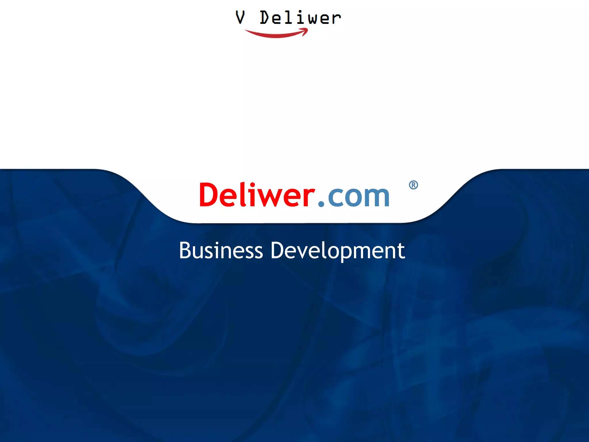 Cover slide of the Deliwer pitch deck — Idea Pitch
