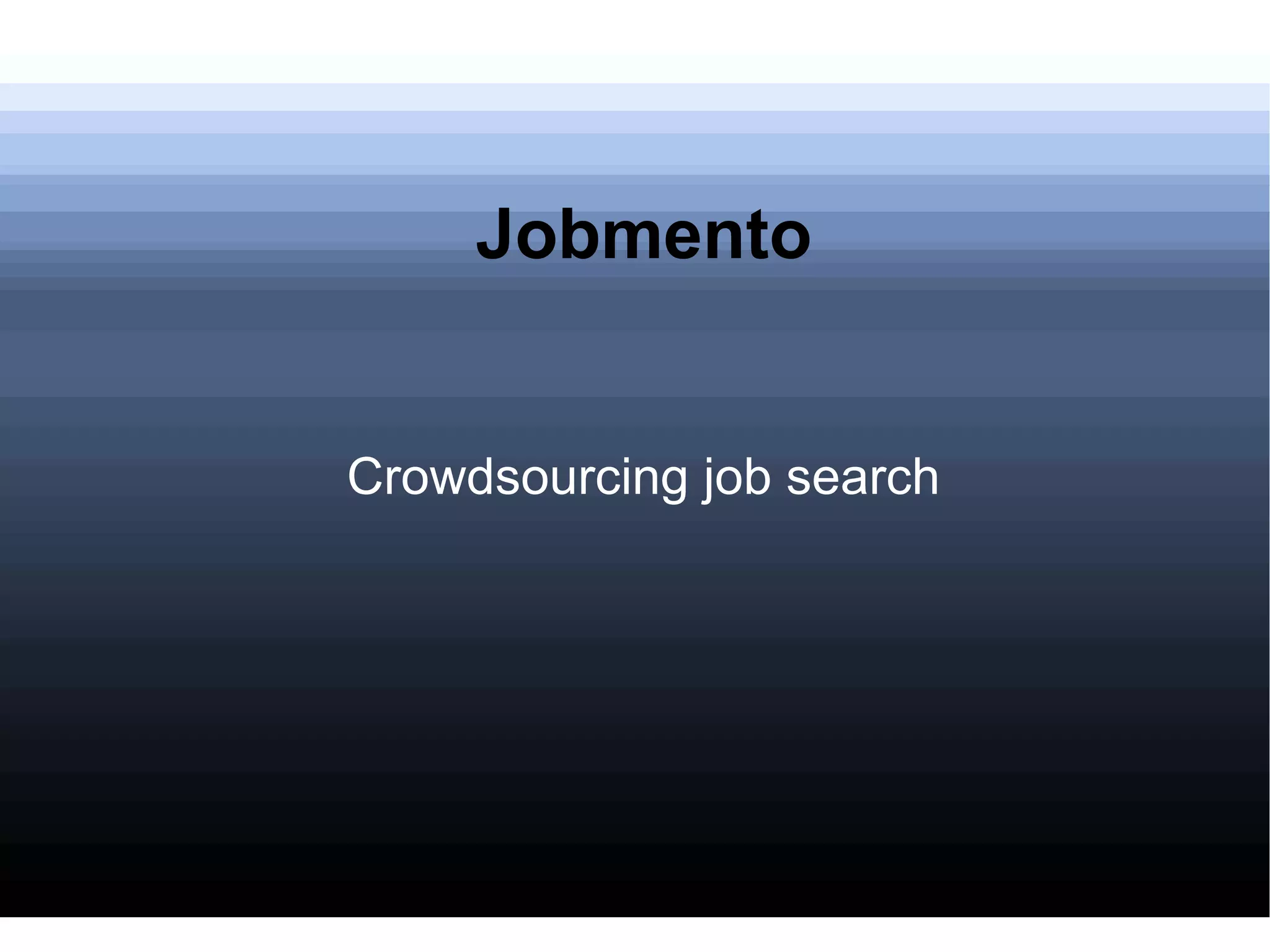 Cover slide of the Jobmento Pitch Deck Teardown pitch deck