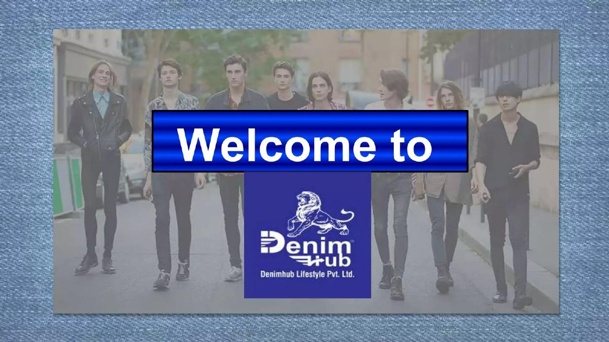 Cover slide of the Denimhub Lifestyle Pvt. Ltd. pitch deck — Not stated