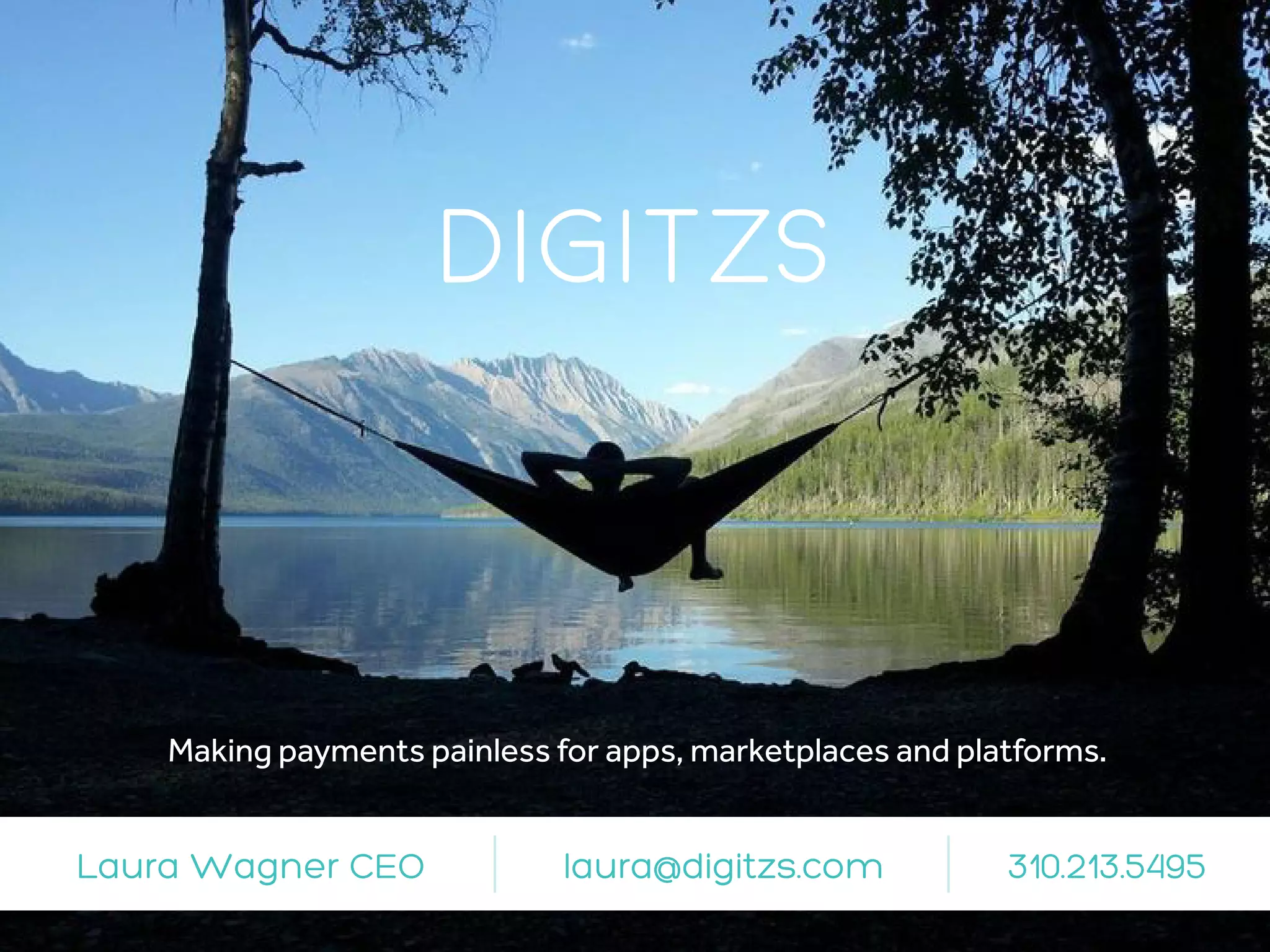 Cover slide of the Digitzs pitch deck — 2016
