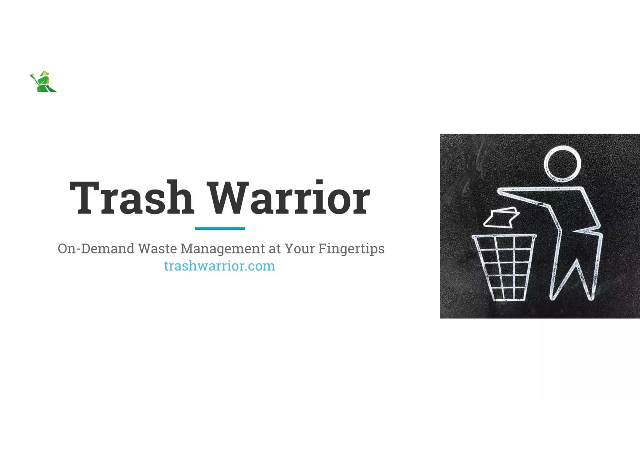 Cover slide of the Dimension Trash Warrior Pitch Deck Teardown pitch deck