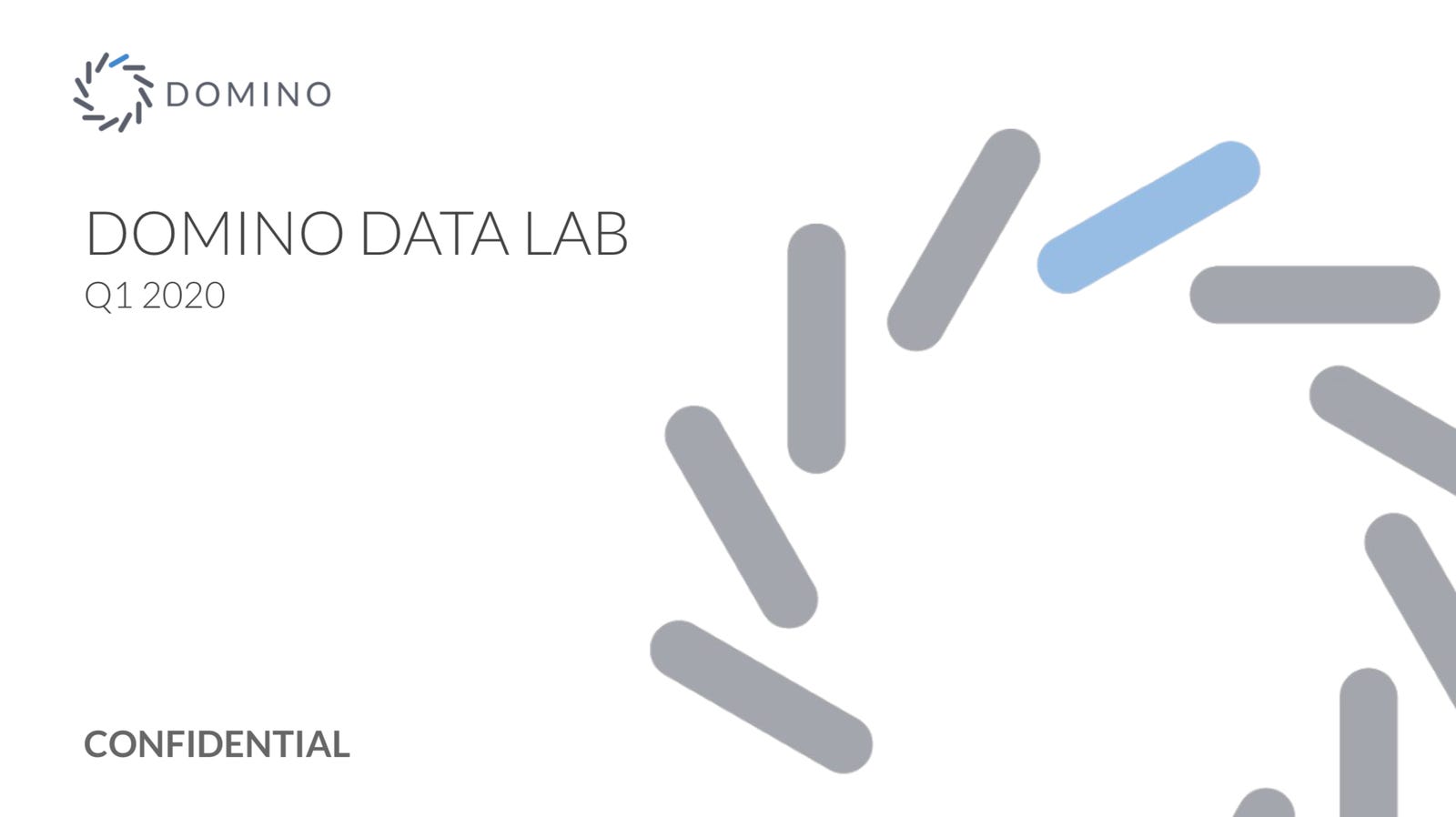 Cover slide of the Domino Data Lab pitch deck — Series E 2020