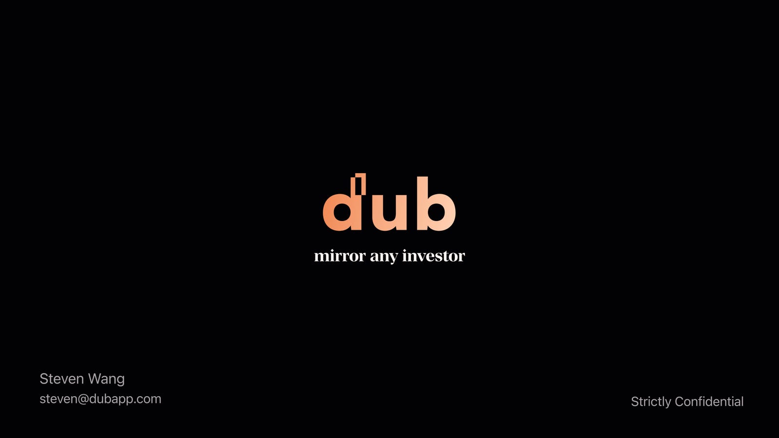 Cover slide of the Dub (DASTA Inc.) pitch deck — Series A 2024