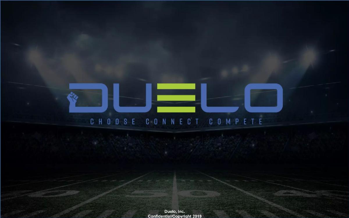 Cover slide of the Duelo Pitch Deck Teardown pitch deck