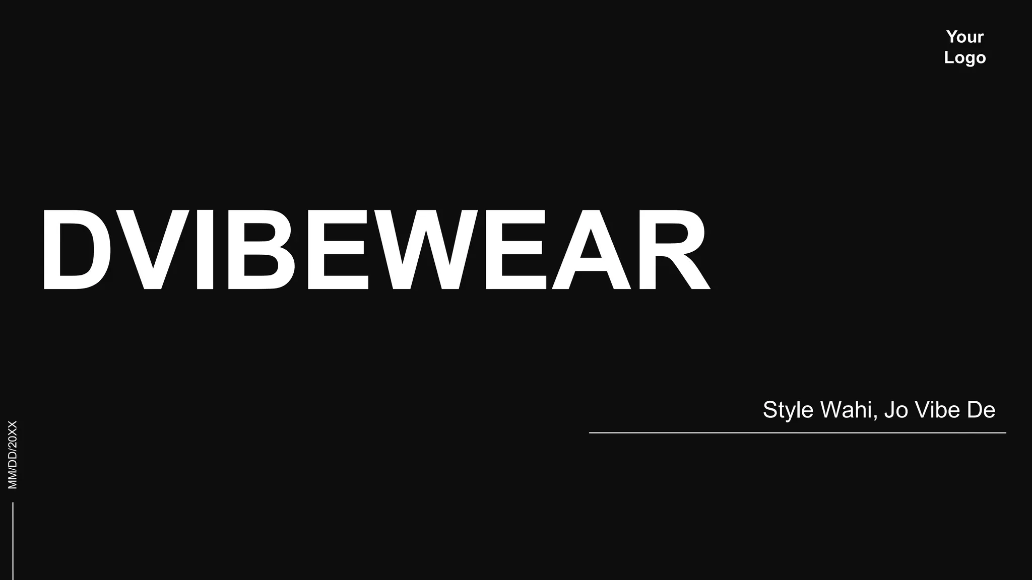 Cover slide of the DVIBEWEAR pitch deck