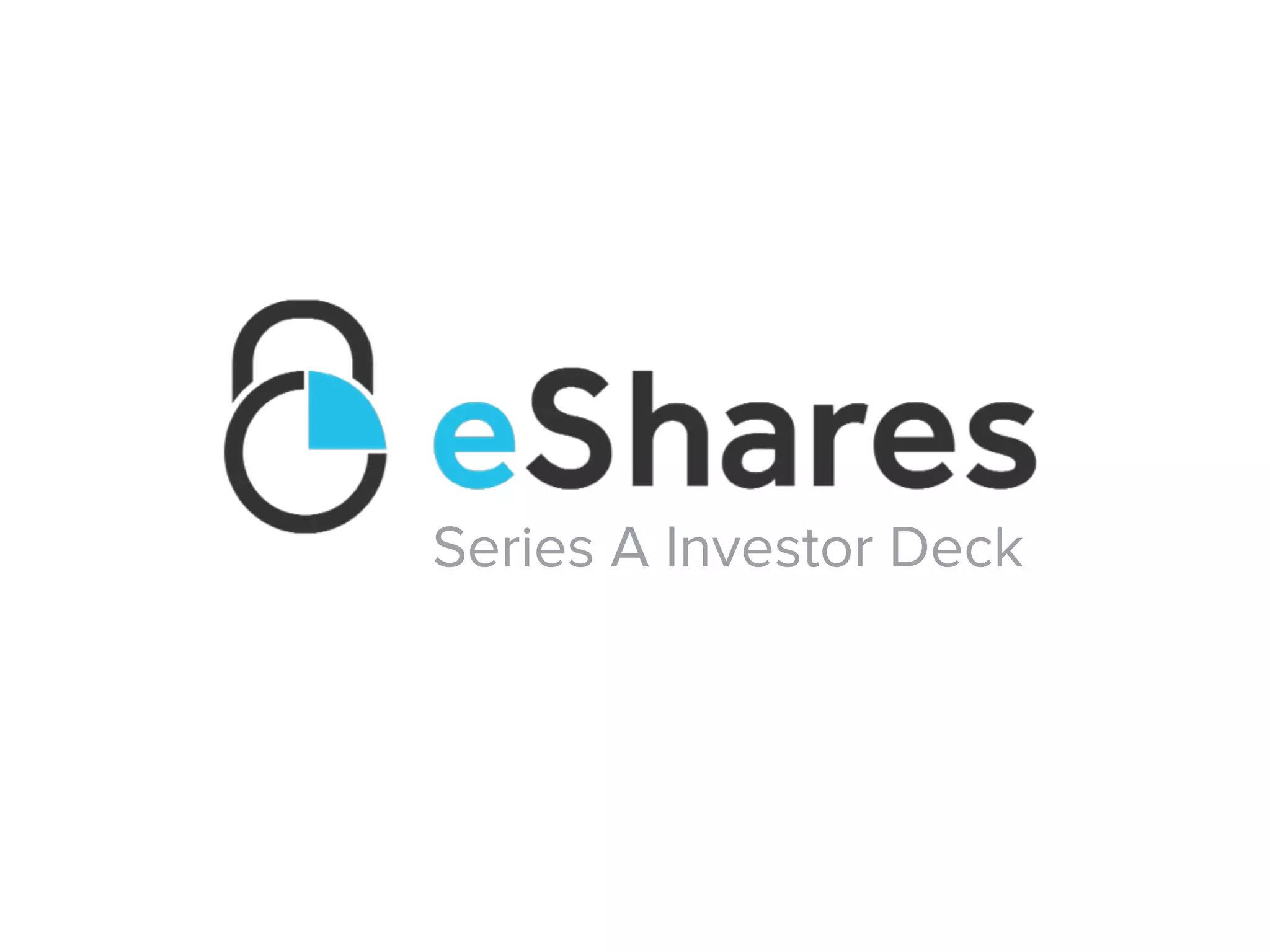 Cover slide of the eShares (now Carta) pitch deck — Series A 2014