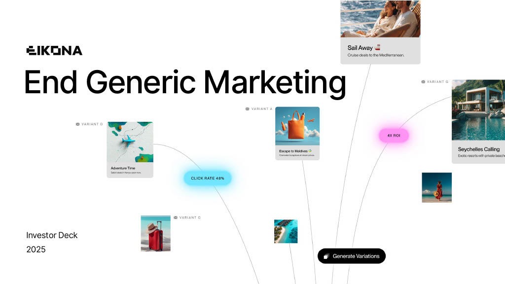 Cover slide of the Eikona pitch deck — Seed 2024