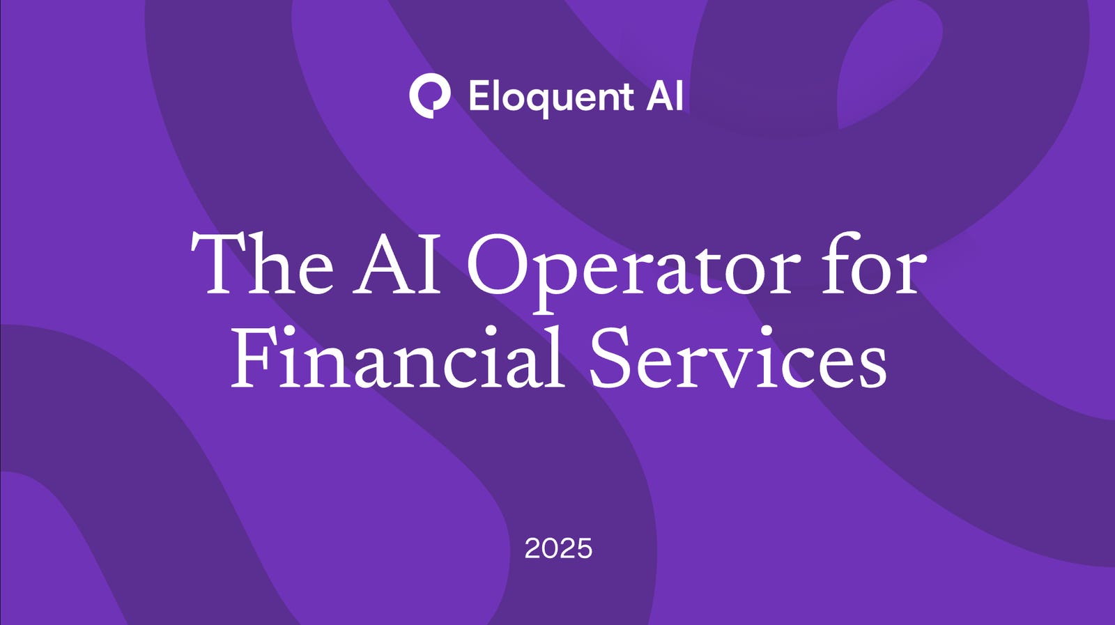 Cover slide of the Eloquent AI pitch deck — Seed 2024