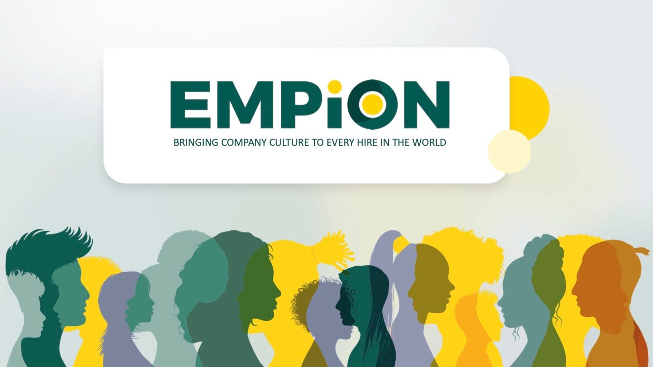 Cover slide of the Empion pitch deck — Pre-seed 2022