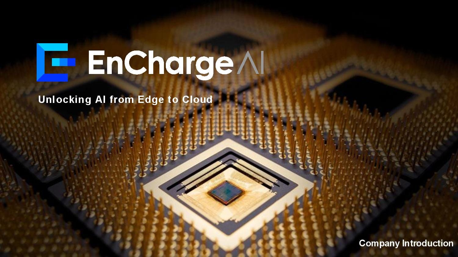 Cover slide of the EnCharge AI pitch deck — Series B 2024