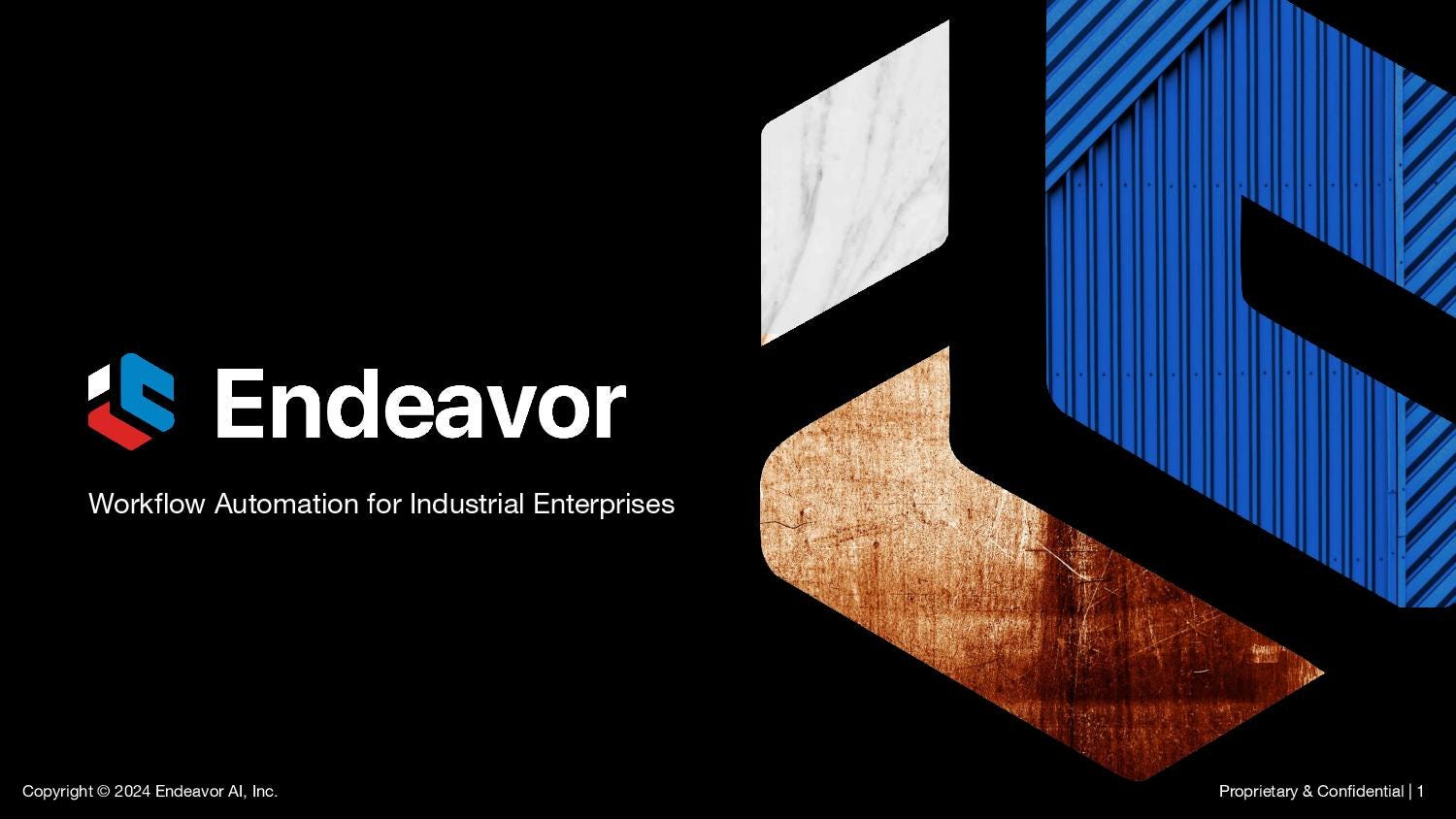 Cover slide of the Endeavor pitch deck — Seed 2024