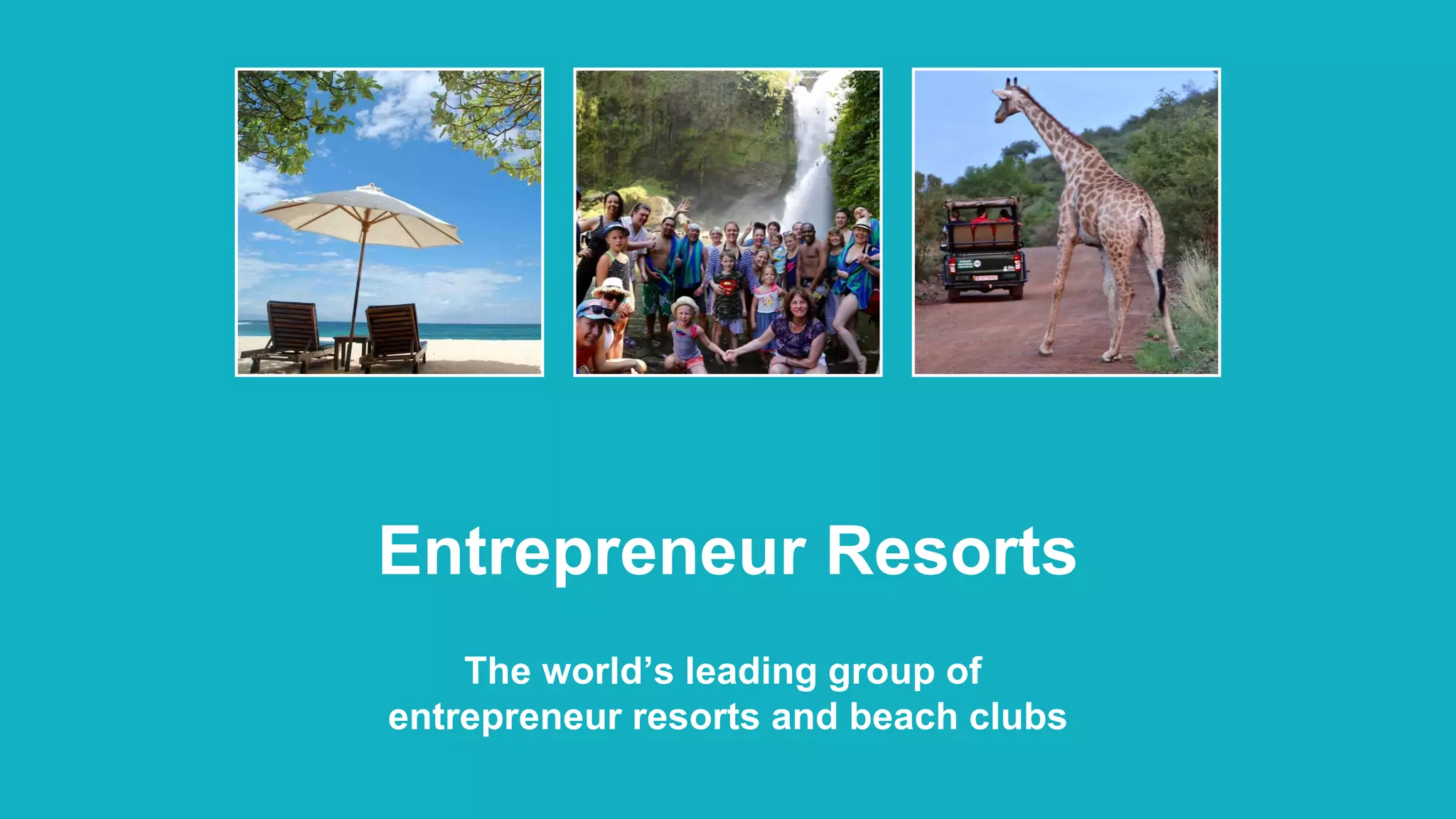 Cover slide of the Entrepreneur Resorts Pitch Deck Teardown pitch deck
