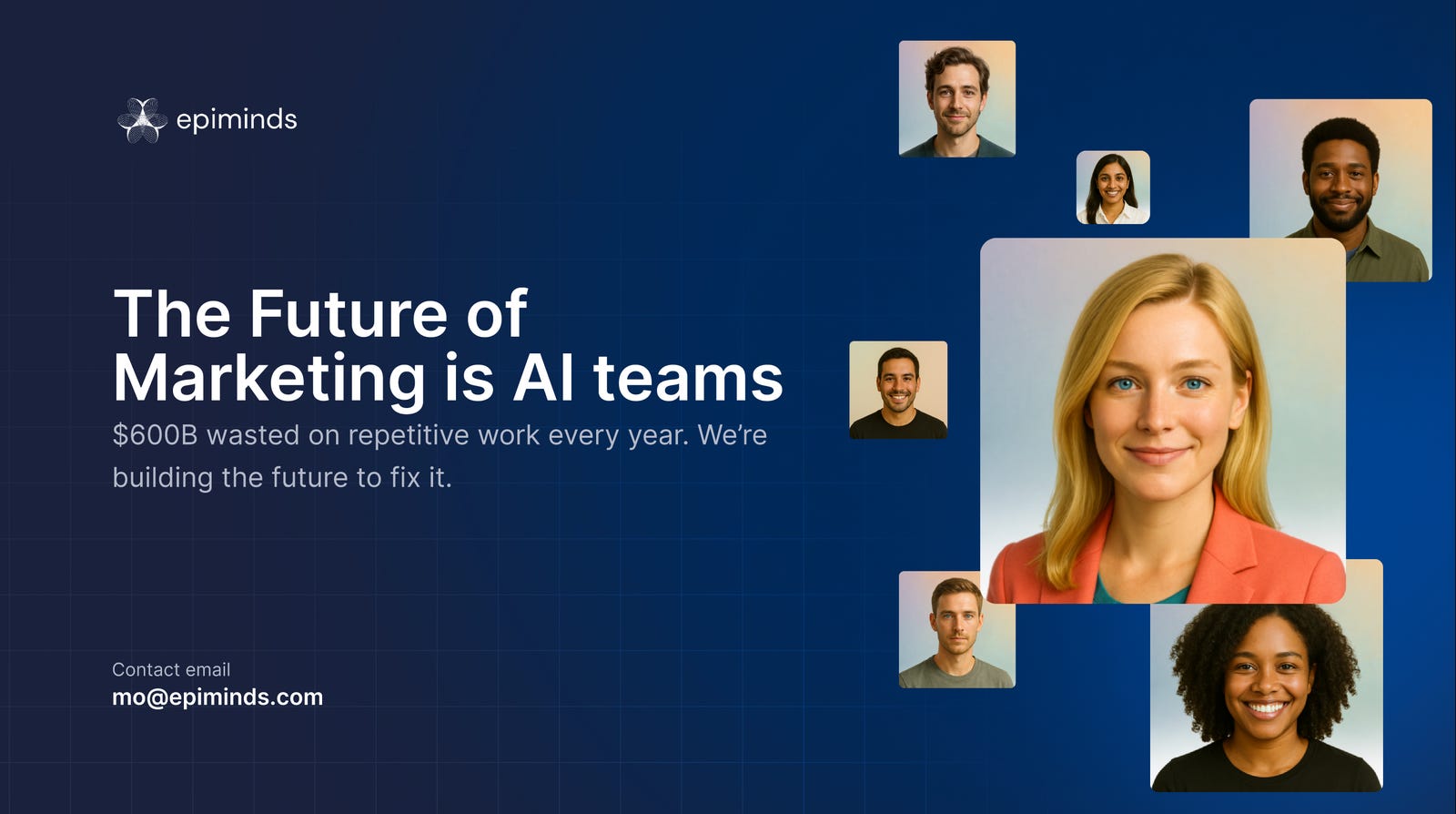 Cover slide of the Epiminds pitch deck — Seed 2025