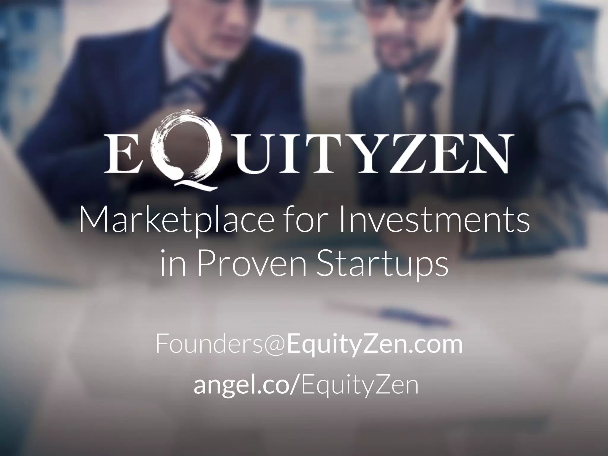 Cover slide of the EquityZen Pitch Deck Teardown pitch deck