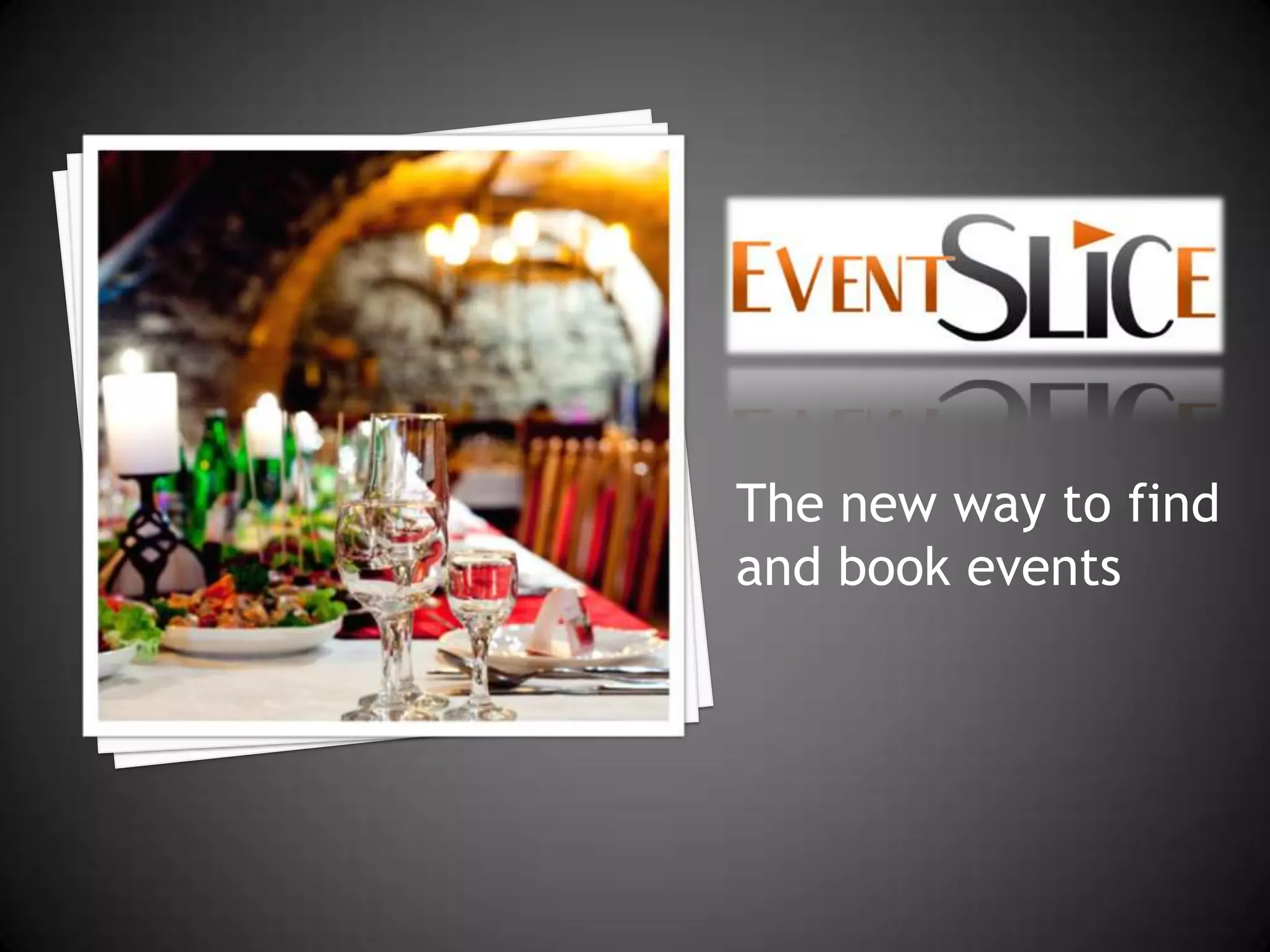 Cover slide of the EventSlice pitch deck — Early Stage / Seed