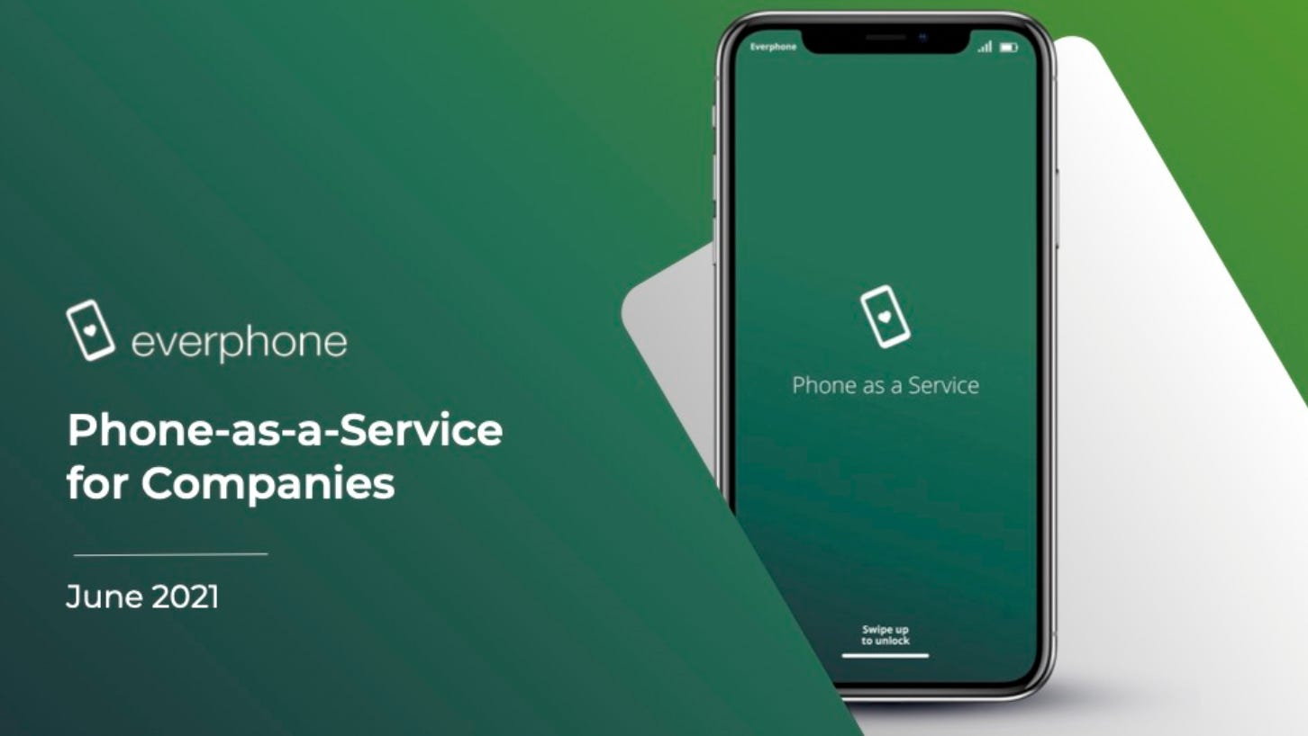 Cover slide of the Everphone pitch deck — Series C 2021