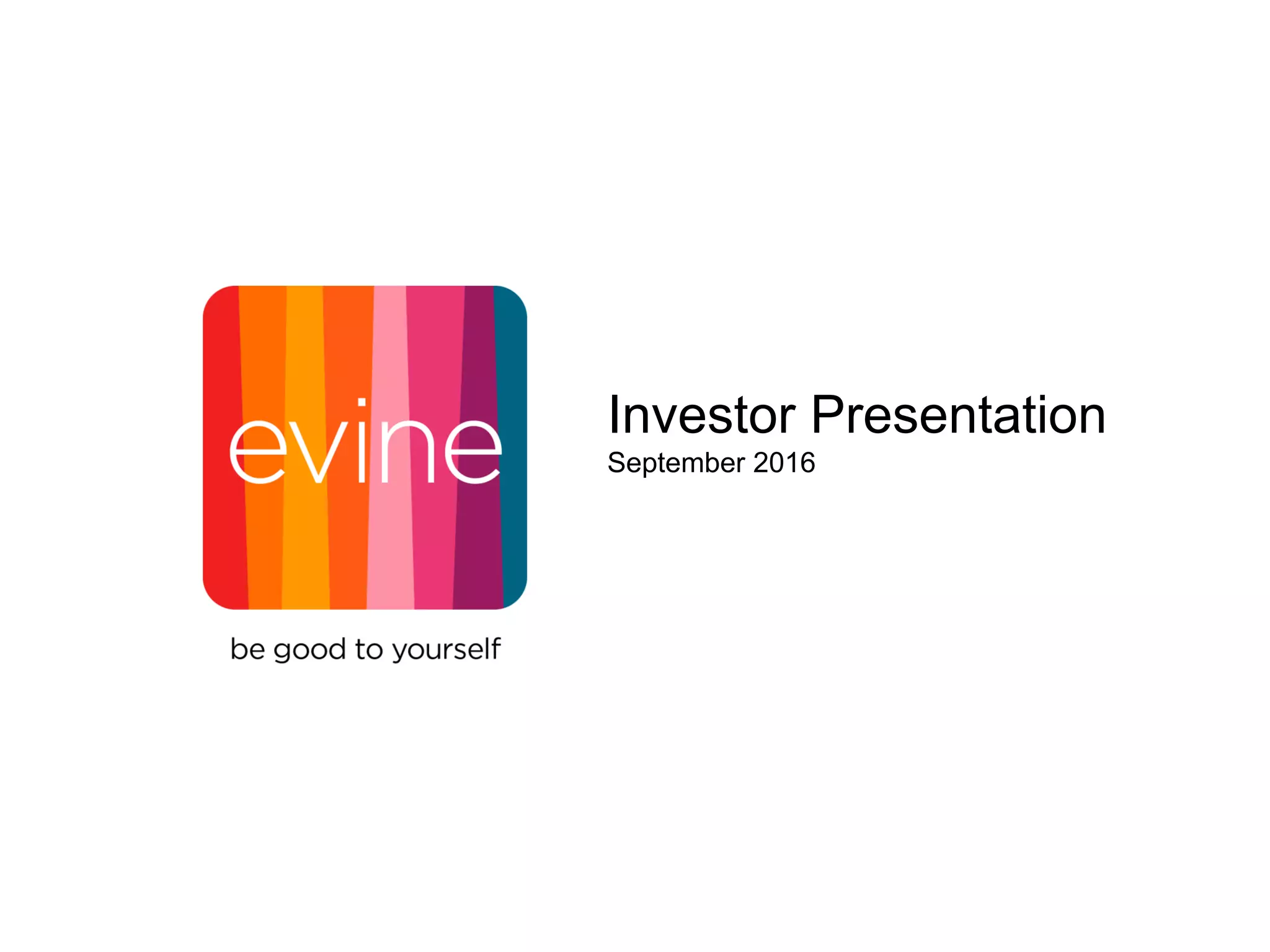 Cover slide of the Evine Pitch Deck Teardown pitch deck