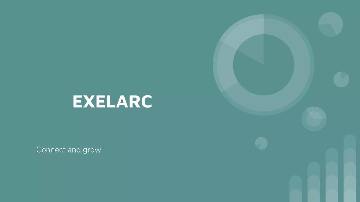 Cover slide of the Exelarc pitch deck — Seed / Pre-Seed 2020