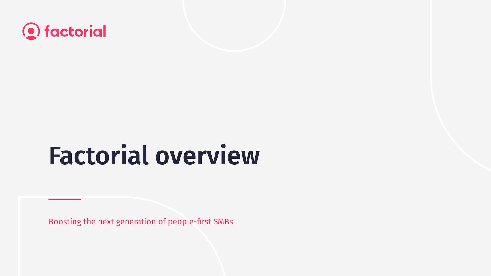 Cover slide of the Factorial pitch deck — Series C 2023