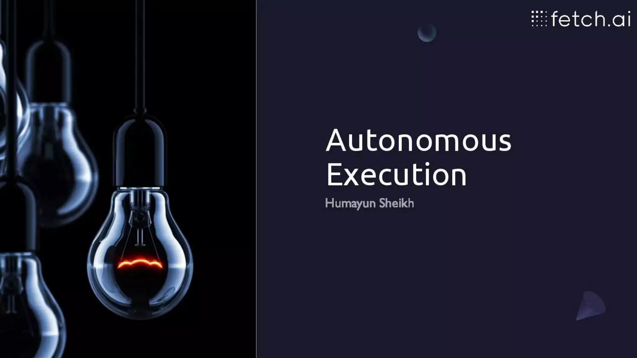 Cover slide of the Fetch AI pitch deck — 2023