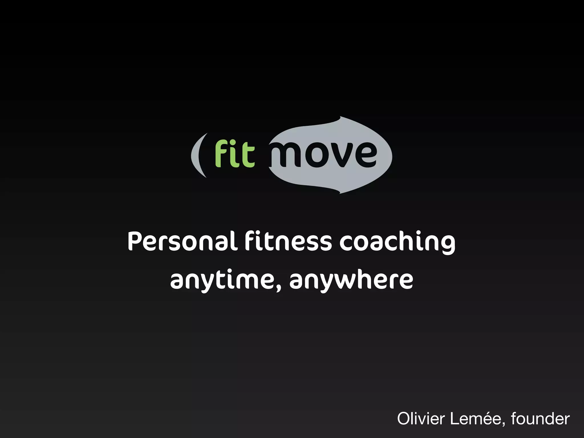 Cover slide of the FitMove Pitch Deck Teardown pitch deck