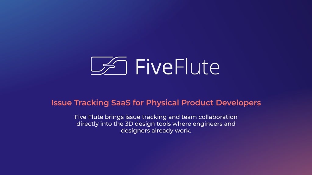Cover slide of the Five Flute pitch deck — Pre-seed 2022