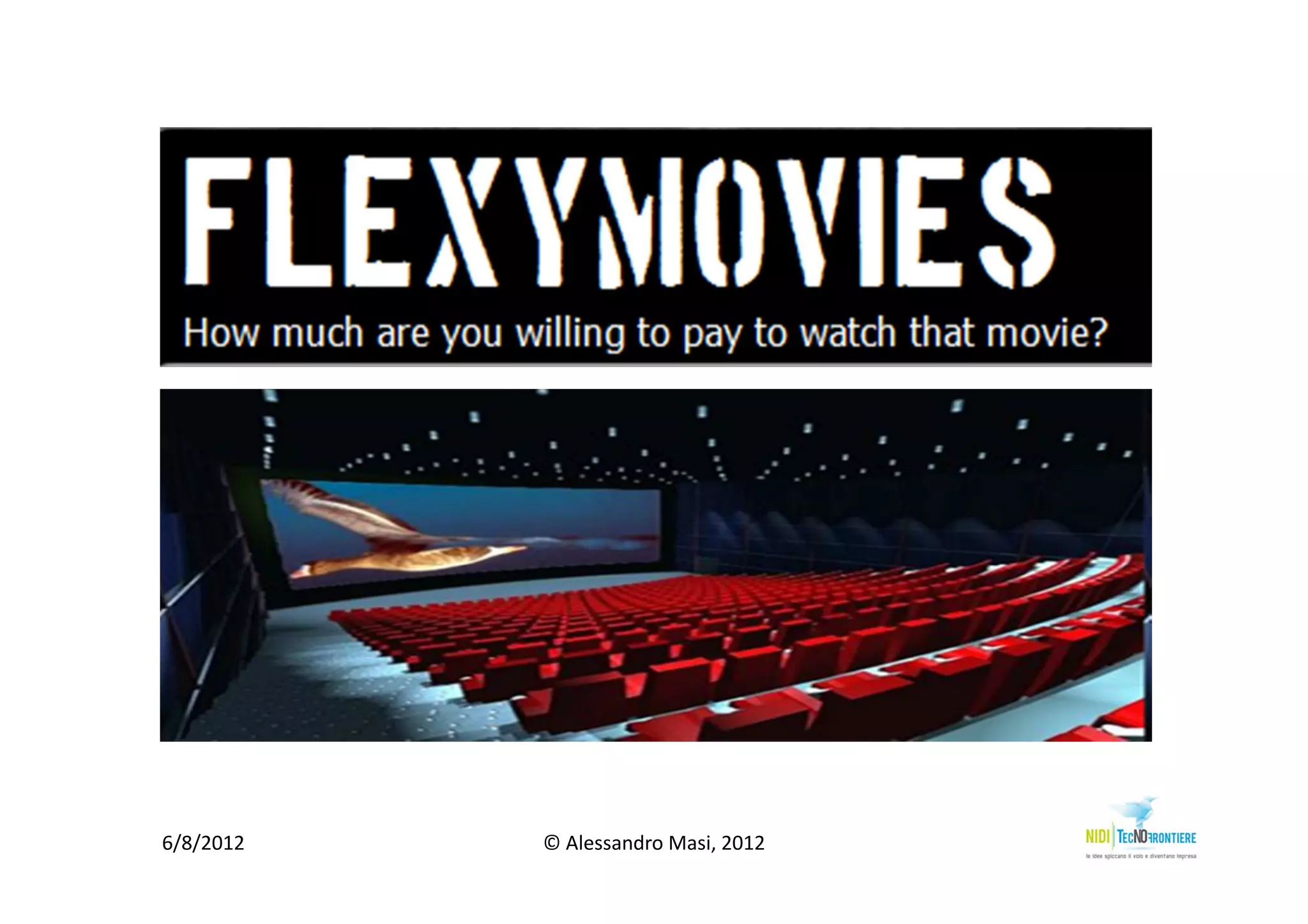 Cover slide of the FlexyMovies Pitch Deck Teardown pitch deck