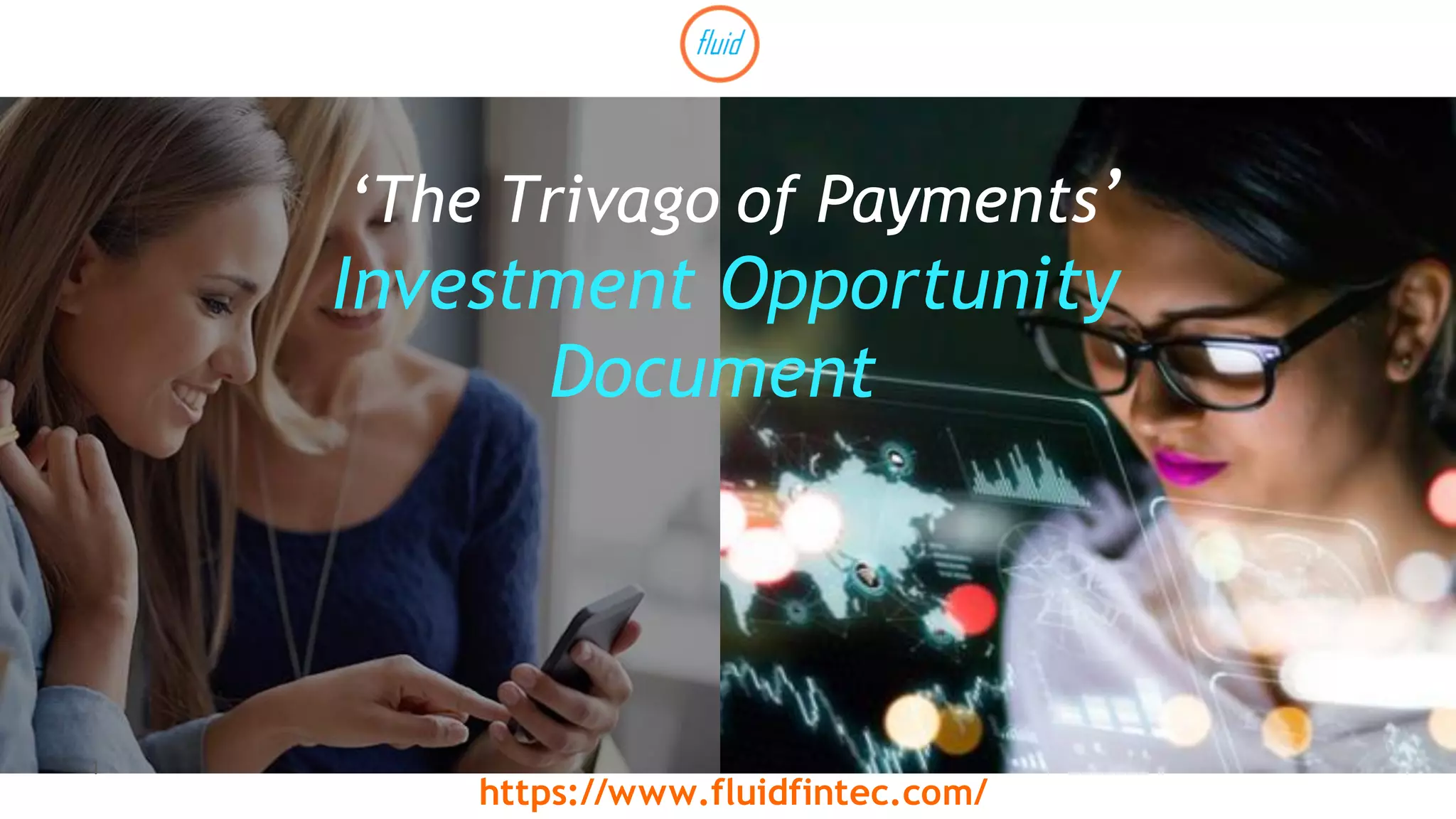 Cover slide of the Fluid Fintec pitch deck — Early Stage / HPSU 2021