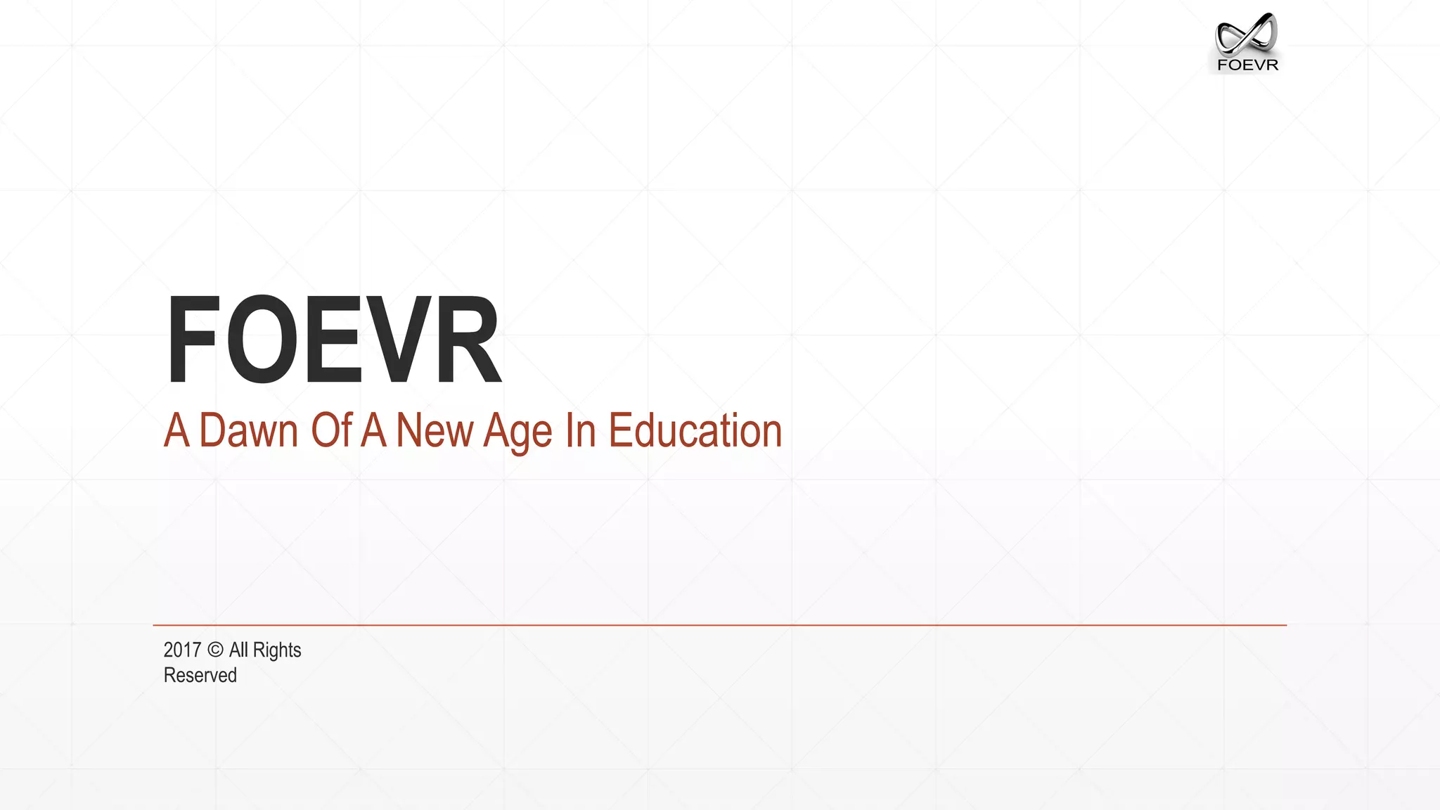 Cover slide of the FOEVR pitch deck — Seed / Pre-Prototype 2017