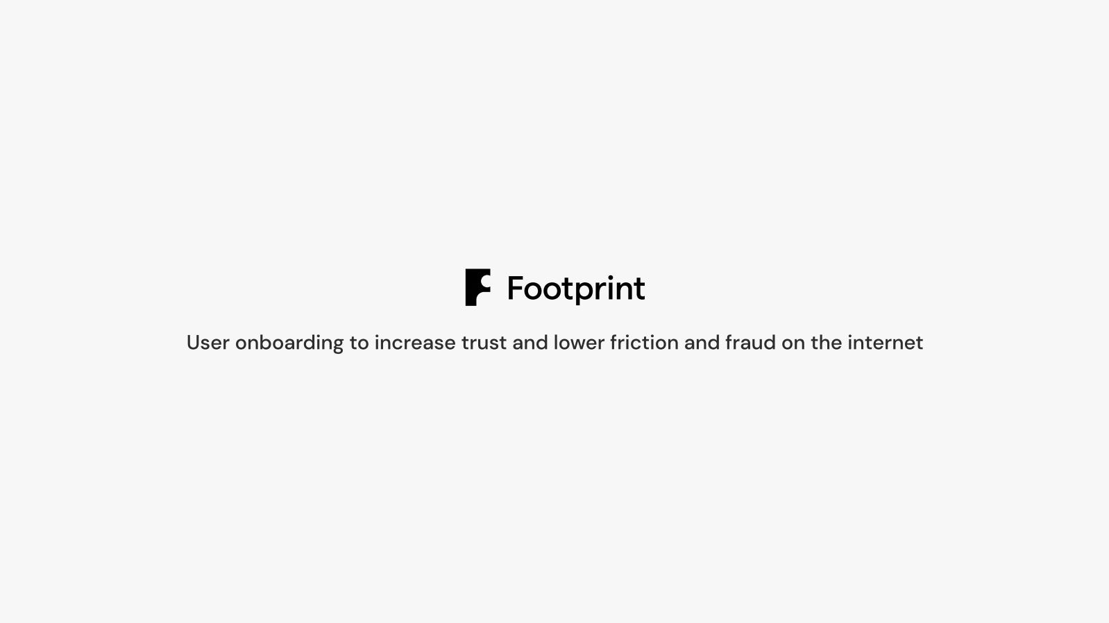 Cover slide of the Footprint pitch deck — Series A 2024