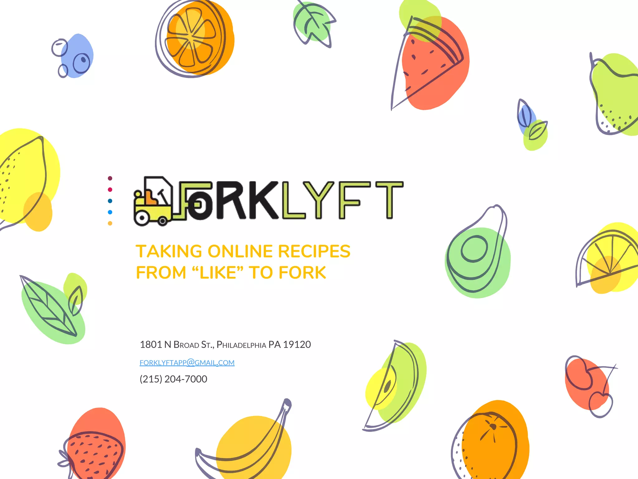 Cover slide of the Forklyft pitch deck — Early Stage 2017