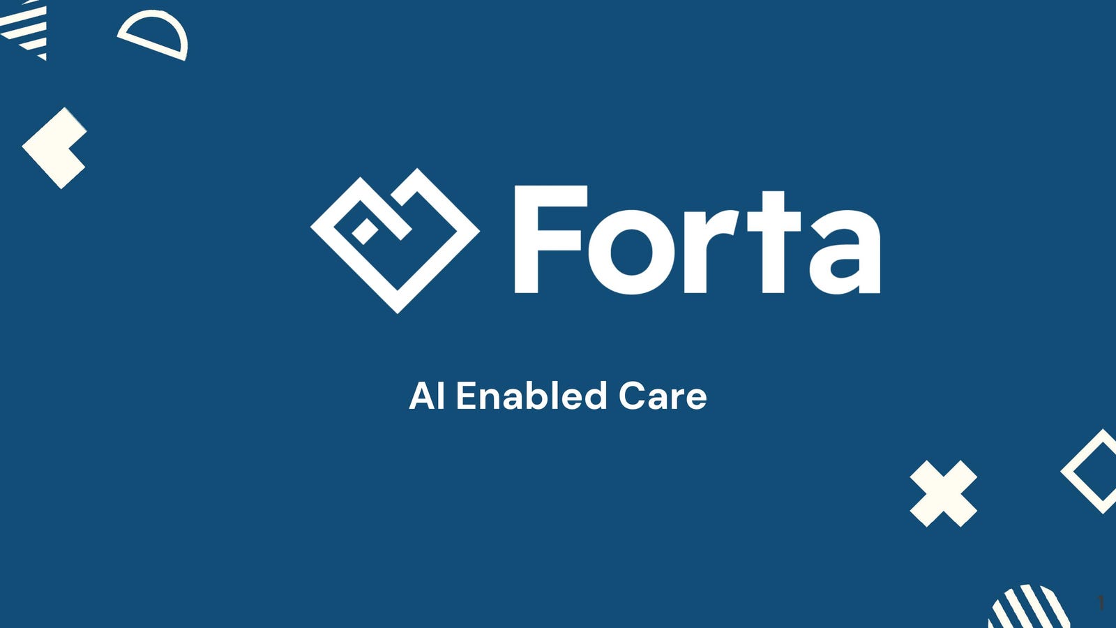 Cover slide of the Forta pitch deck — Series A 2024