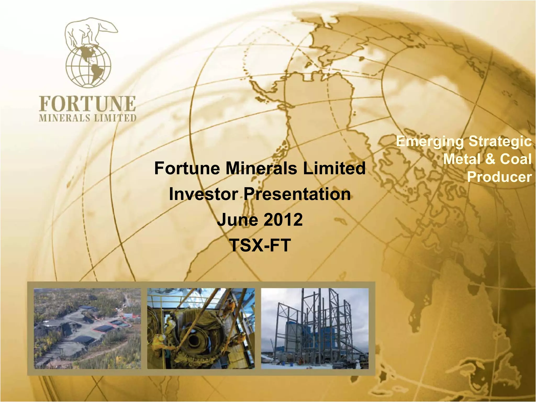 Cover slide of the Fortune Minerals Pitch Deck Teardown pitch deck