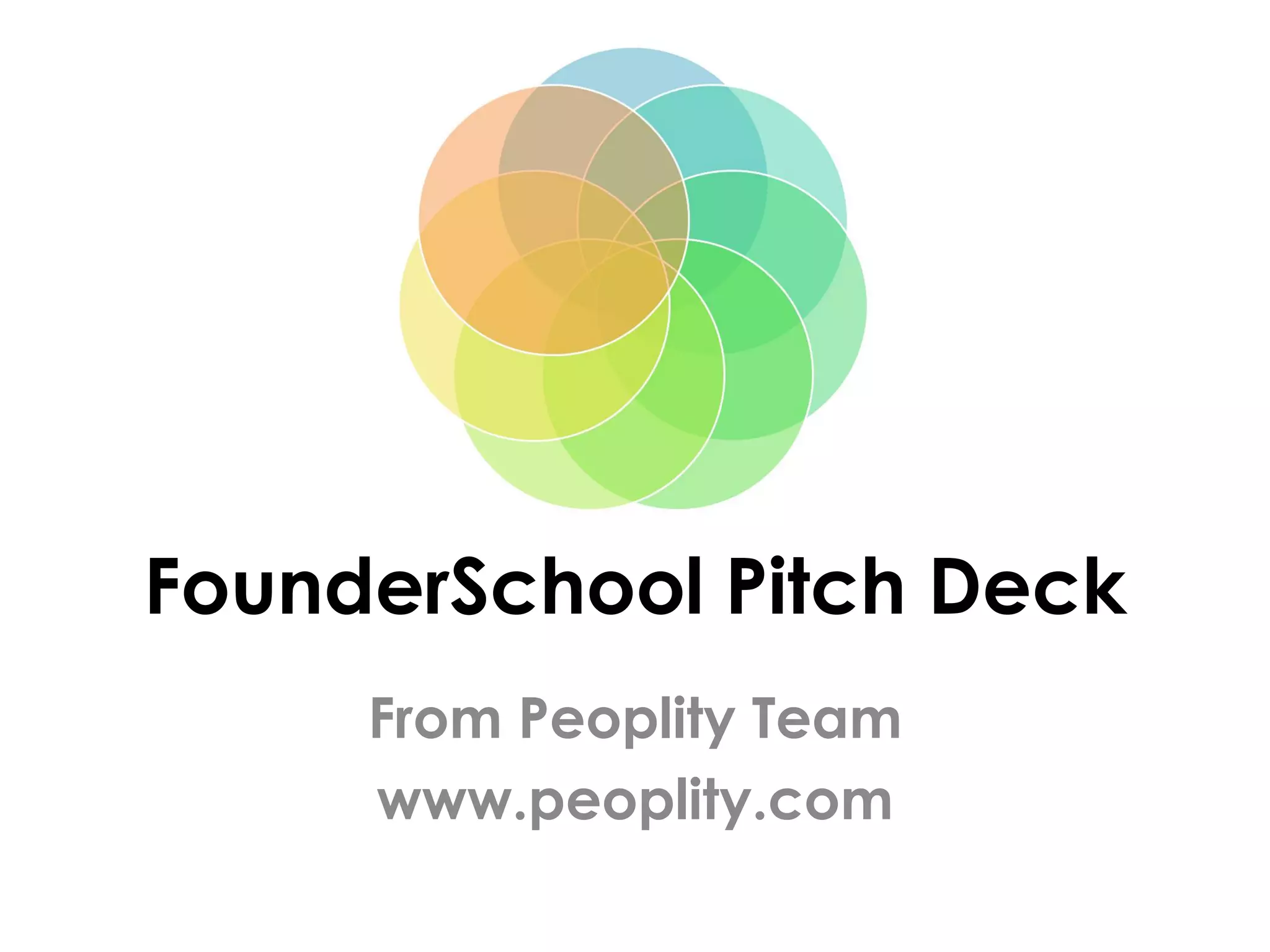 Cover slide of the FounderSchool (Peoplity) pitch deck
