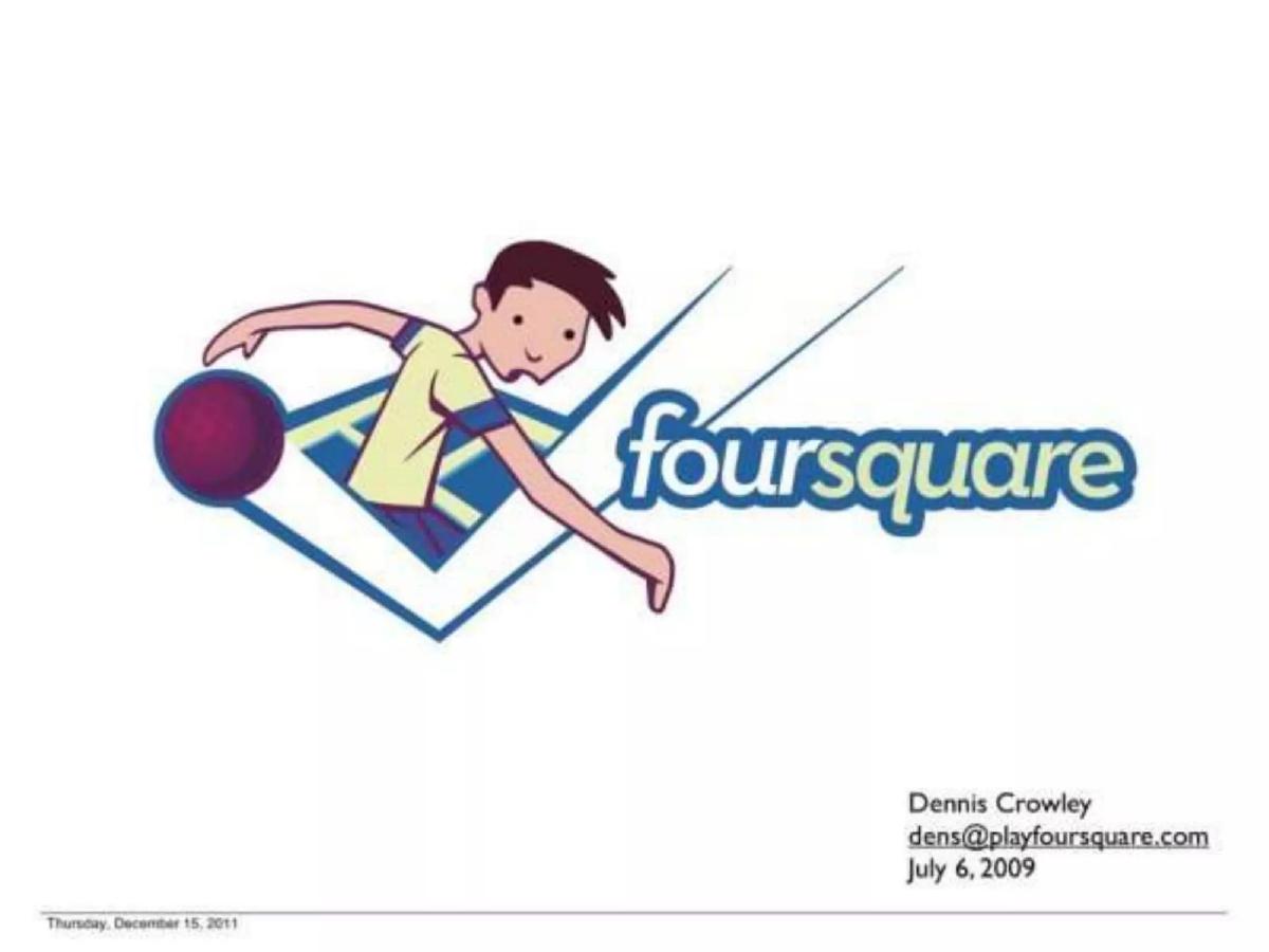 Cover slide of the Foursquare pitch deck — Seed 2009