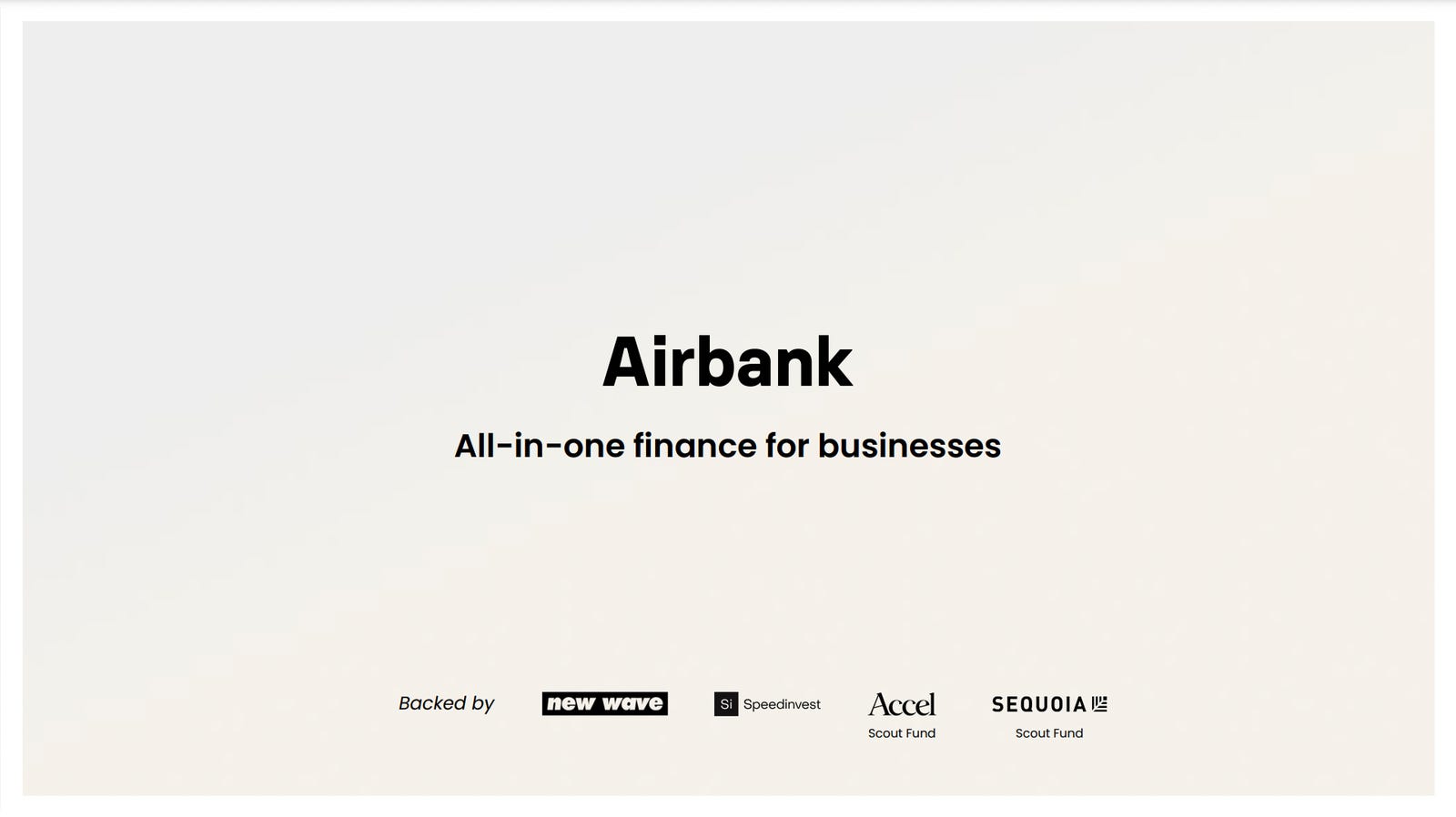 Cover slide of the Friday Finance (formerly Airbank) pitch deck — Series A 2022