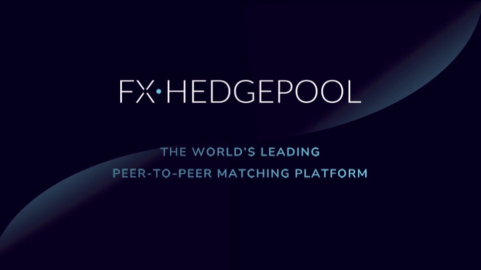 Cover slide of the FX HedgePool pitch deck — Series A 2024