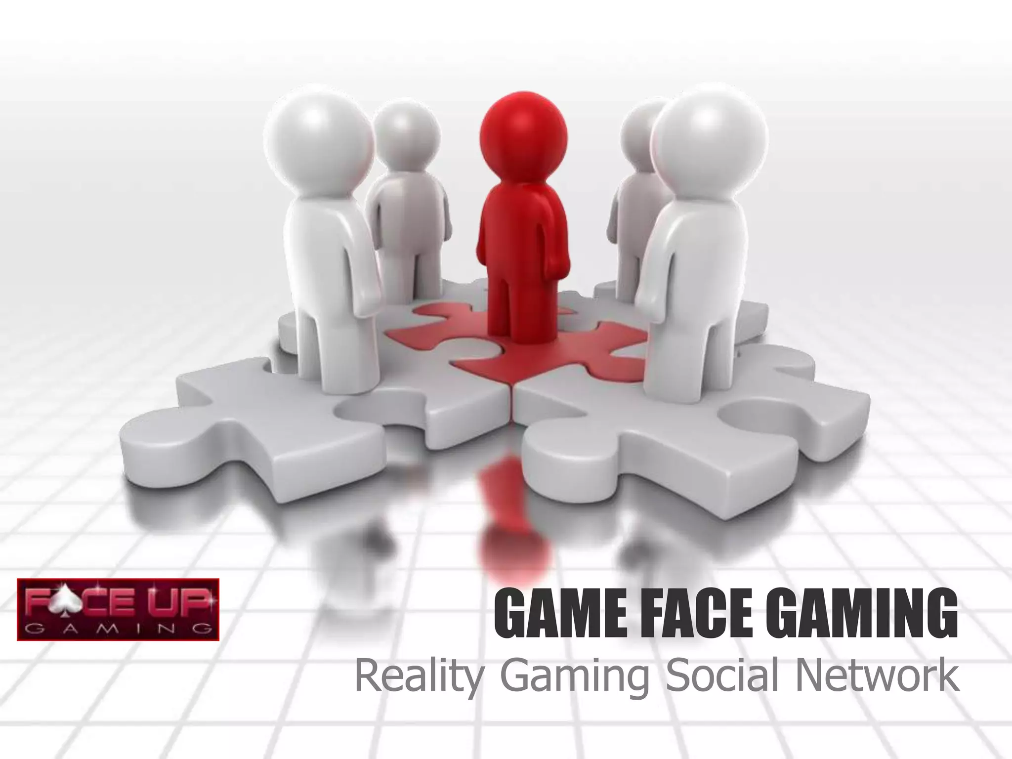 Cover slide of the Game Face Gaming pitch deck — Introduction/Early Stage 2010