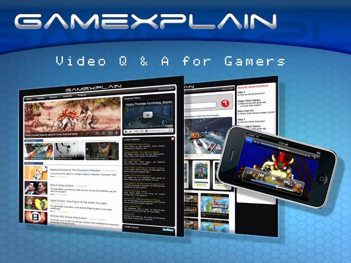 Cover slide of the GameXplain pitch deck