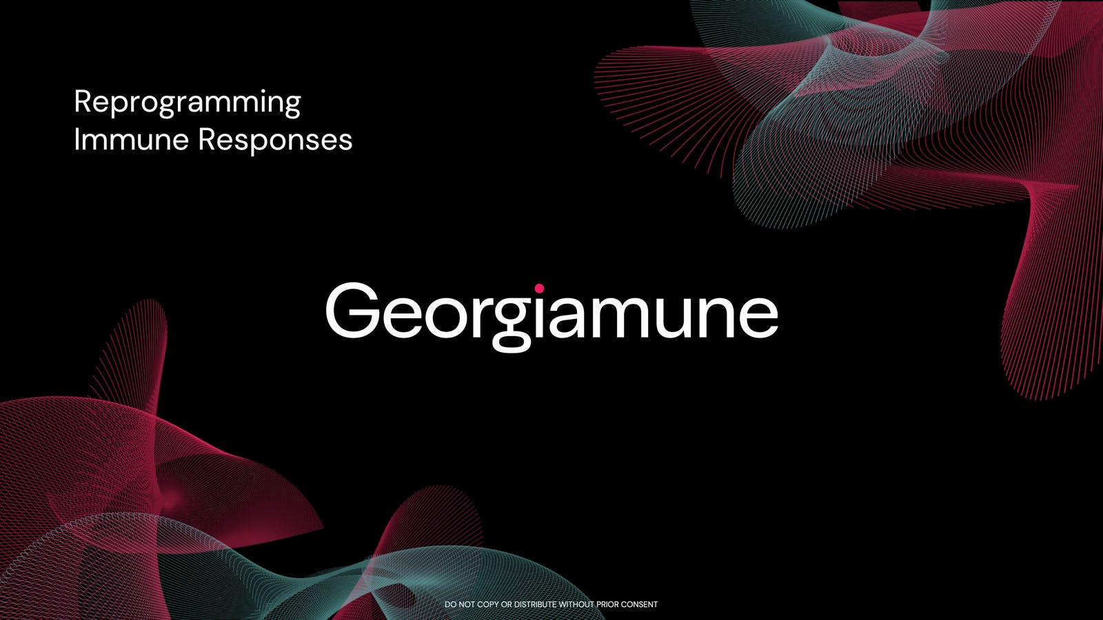 Cover slide of the Georgiamune pitch deck — Series A 2023