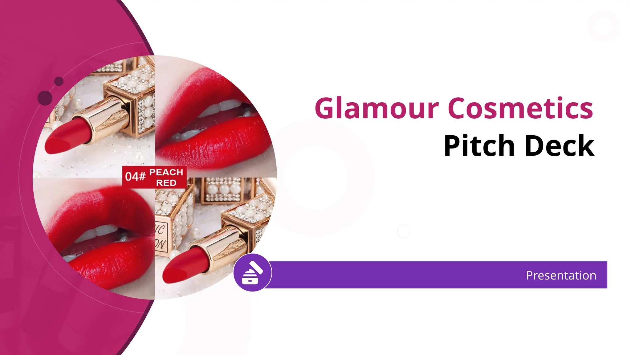 Cover slide of the Glamour Cosmetics Beauty Limited pitch deck — Not stated 2023