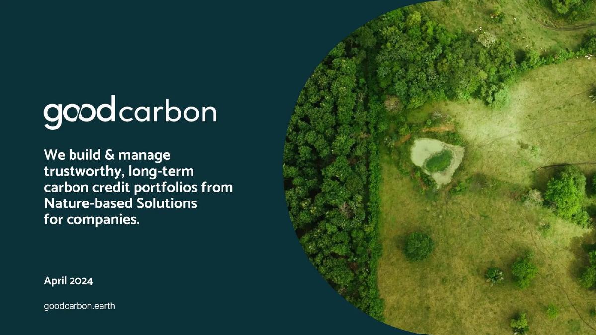 Cover slide of the Goodcarbon Pitch Deck Teardown pitch deck
