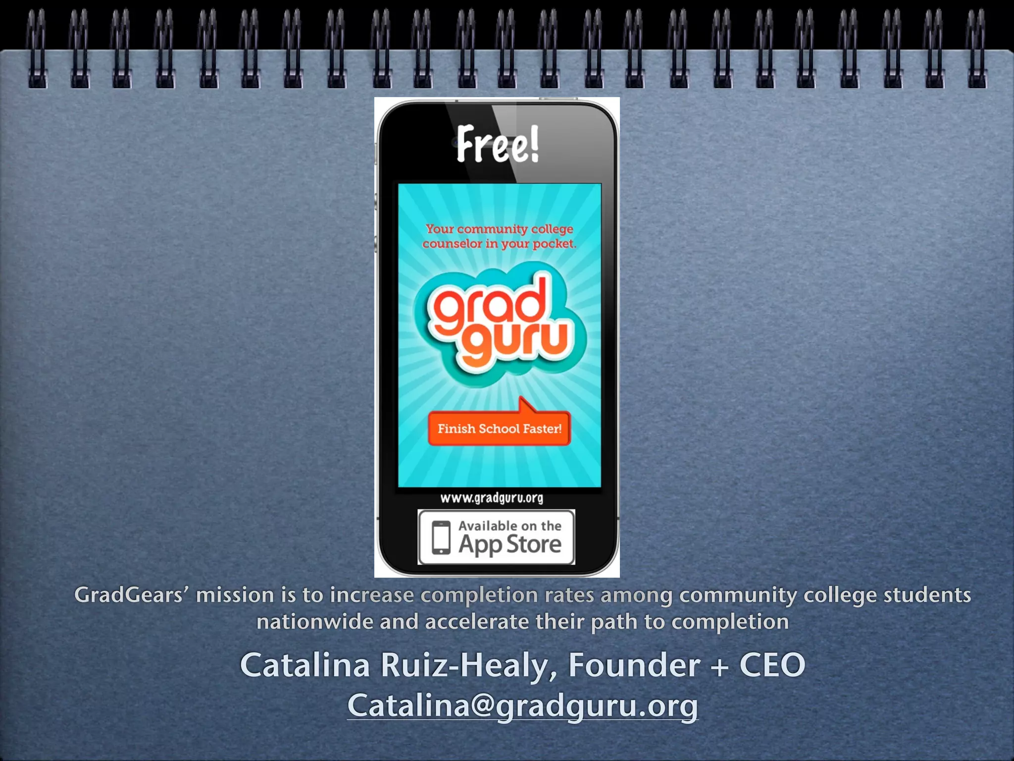 Cover slide of the GradGears (GradGuru) pitch deck — Early Stage 2012
