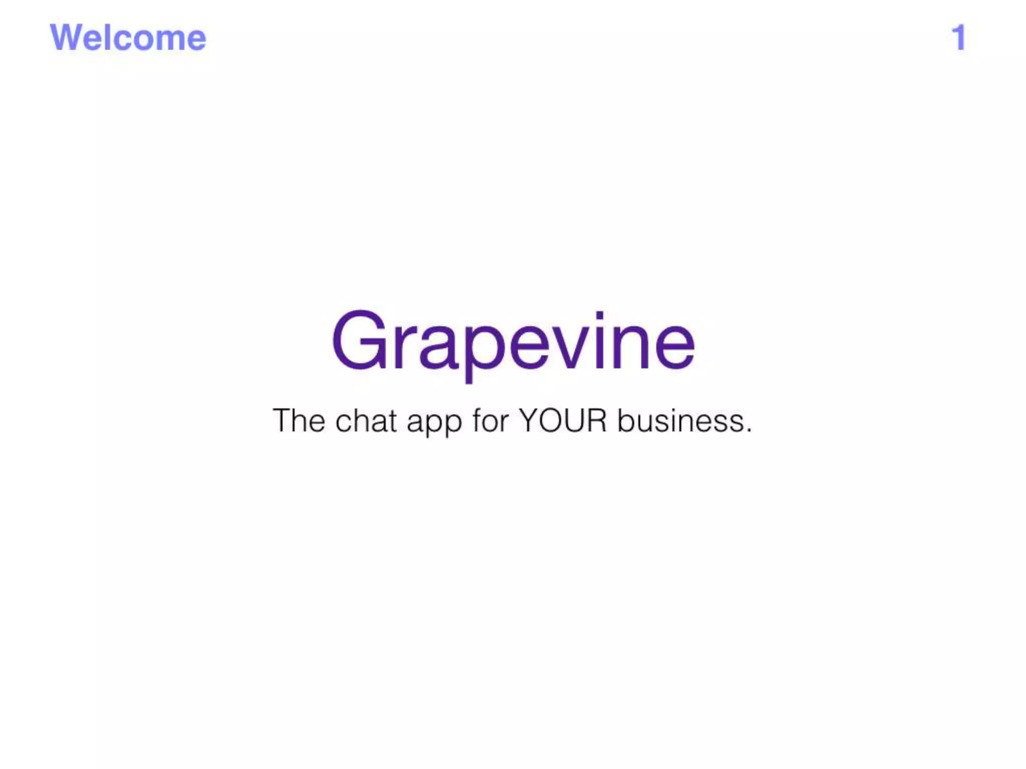 Cover slide of the Grapevine pitch deck — 2016